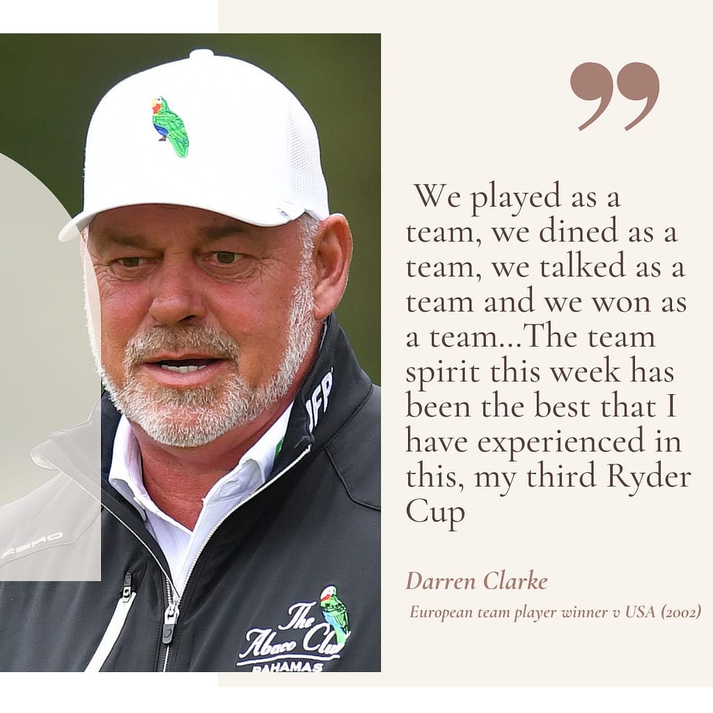 Darren Clarke. The power of teamwork
