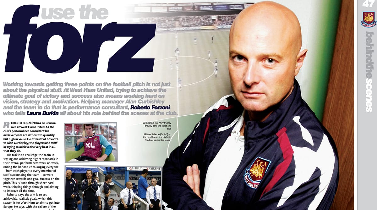 Roberto Forzoni in the 2007 West Ham United matchday programme