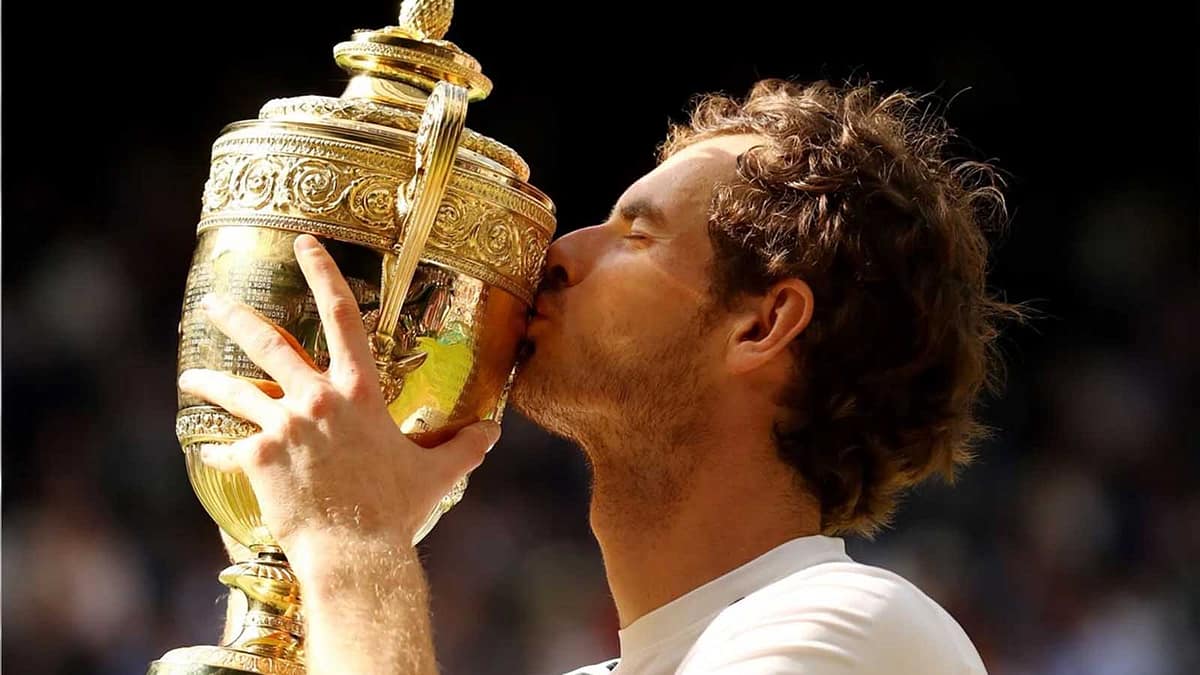 Science to slam. Image of Andy Murray kissing a trophy